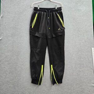 Cookies Sf Men‎ Pants Medium Black Green Neon Jogger Zipped Pockets 28 in Inseam